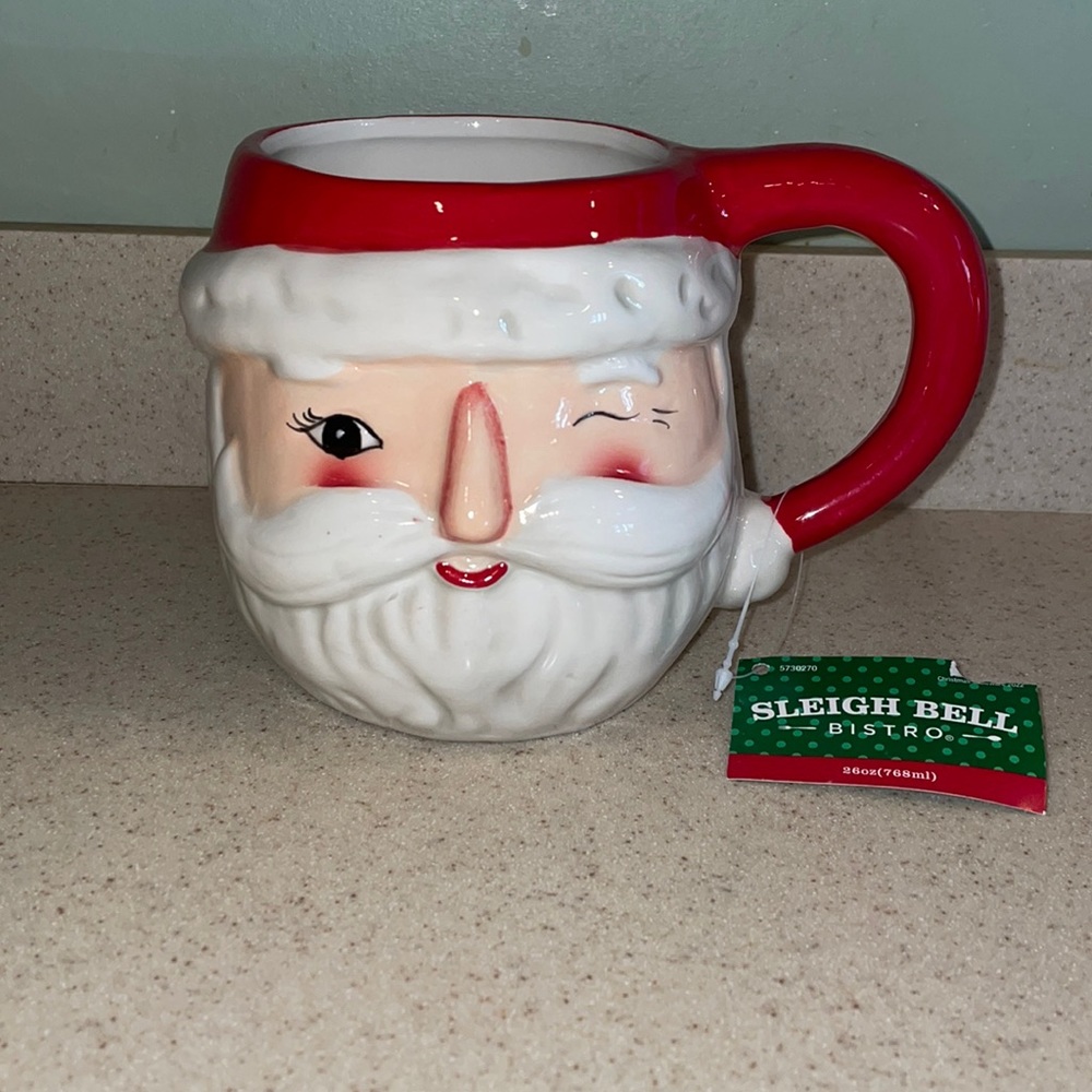 Santa Head Mug NWT